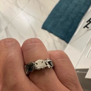 Tous Silver Bear and Heart Ring - 6